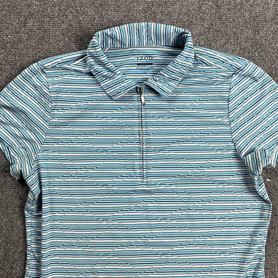 Izod Izod XFG Polo Women's Medium Striped 1/4 Zip Cool FX Golf Size M / US 6-8 / IT 42-44 - 2 Thumbnail