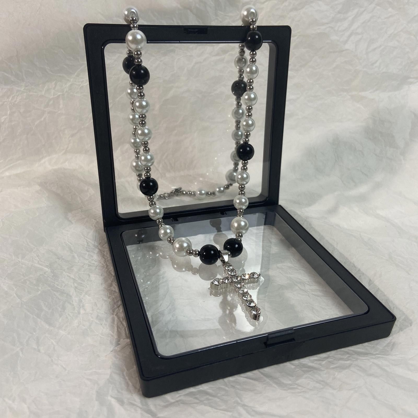 Jewelry × Vintage Cross Stacked Beaded Necklace, Cross Layered Necklace Size ONE SIZE - 2 Thumbnail