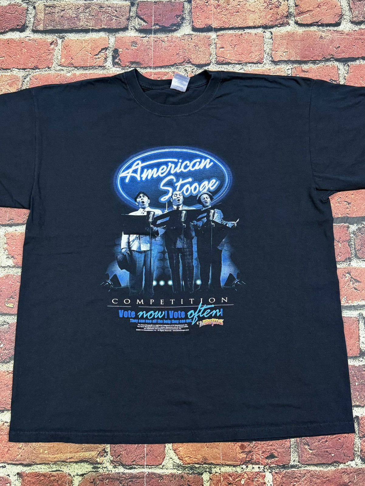Gildan Y2K Three Stooges American Idol Parody American Stooge Tee Size US XL / EU 56 / 4 - 2 Thumbnail