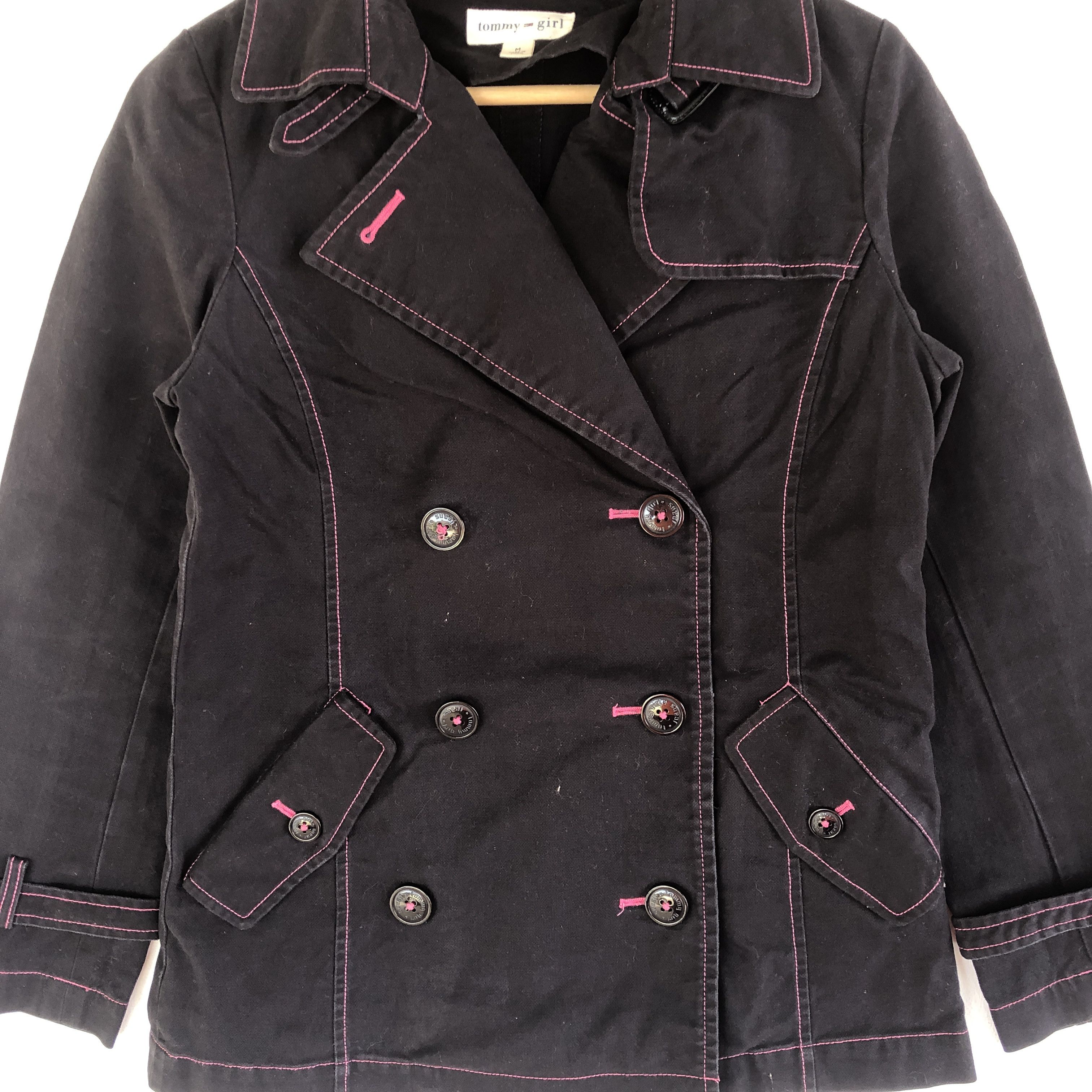 Tommy Hilfiger × Vintage Vintage Tommy Girl Double Breasted Gothic Jacket Size S / US 4 / IT 40 - 4 Thumbnail