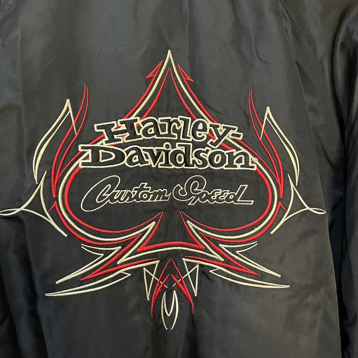 Harley Davidson 1990's Harley Davidson Custom Speed Flame Varsity Jacket Size US L / EU 52-54 / 3 - 20 Thumbnail
