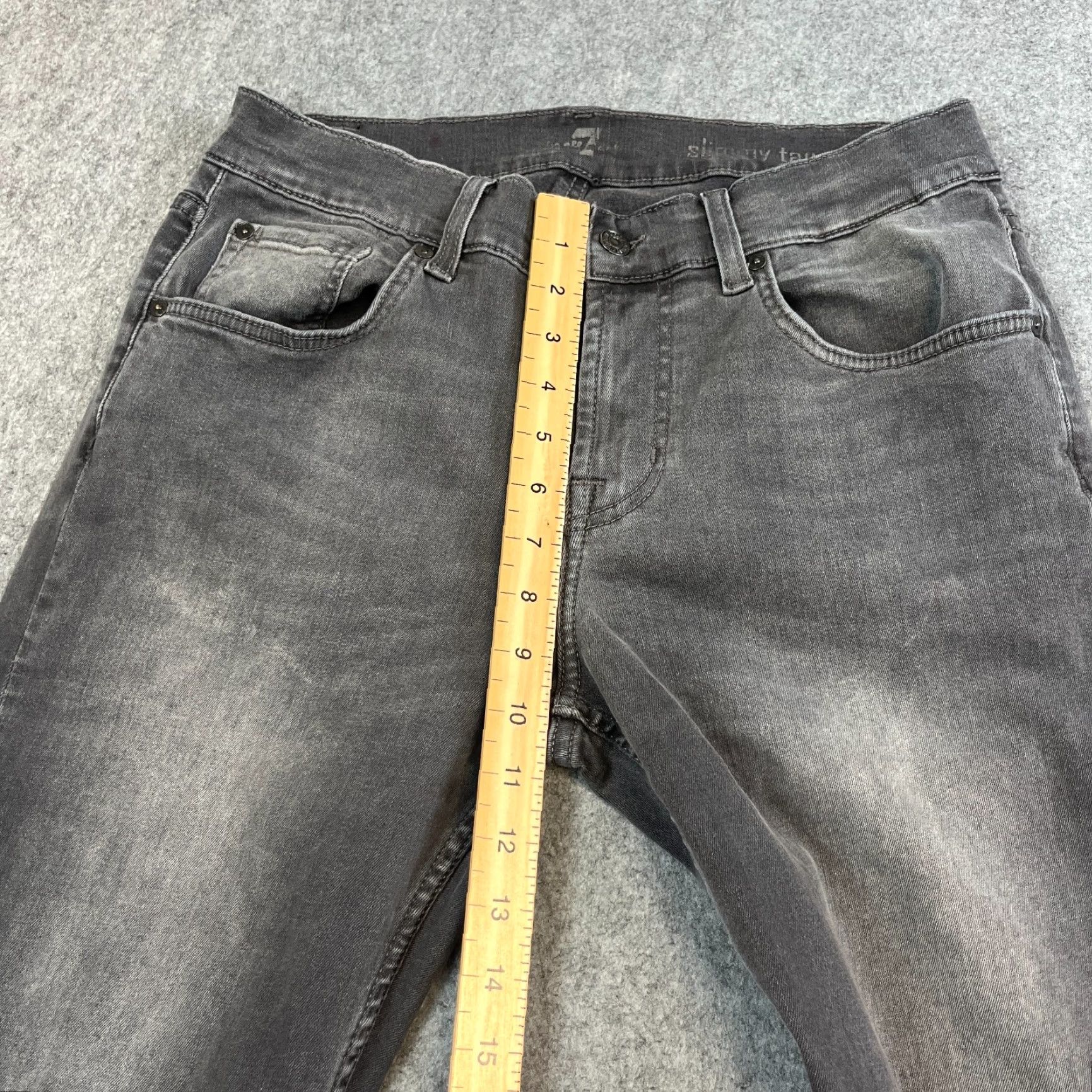 7 For All Mankind 7 For All Mankind Jeans Slim Tapered 31 Dark Grey Wash Slimmy Mens Jeans Size US 31 - 5 Thumbnail