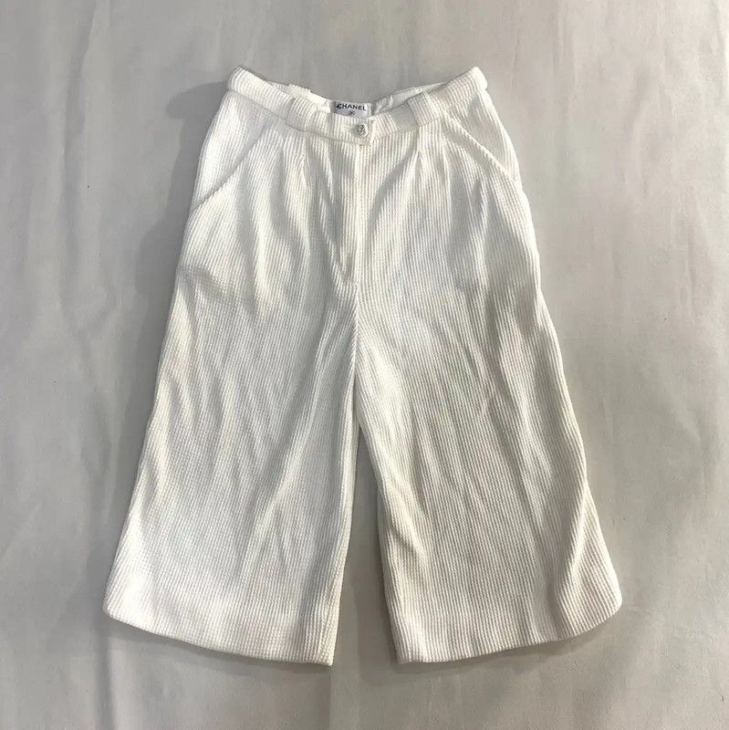 Chanel Men's White Linen Blend Casual Pants 0089