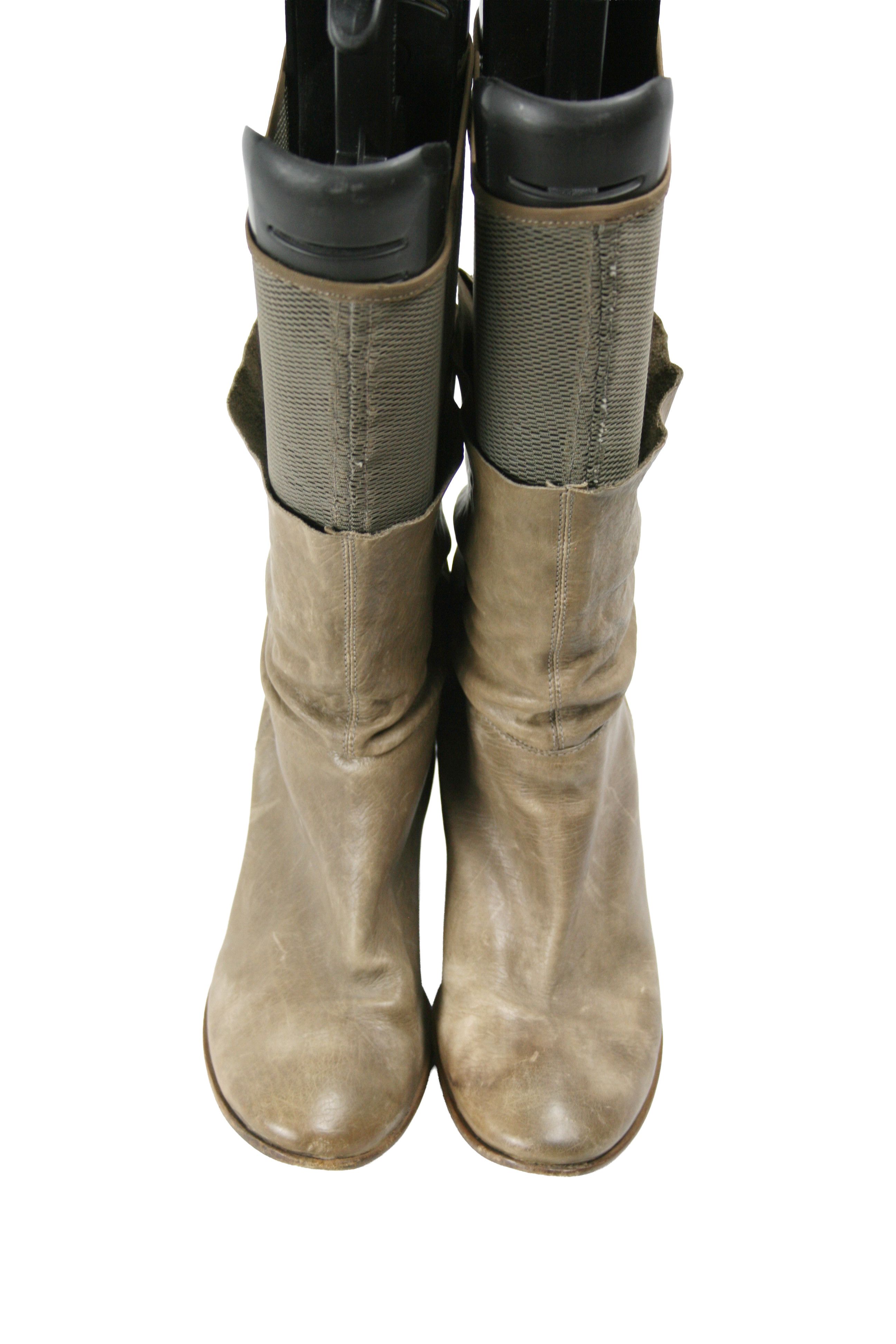 VIC MATI Cowboy Mid Mesh Leather Y2K Boots Size US 8.5 / IT 38.5 - 7 Thumbnail