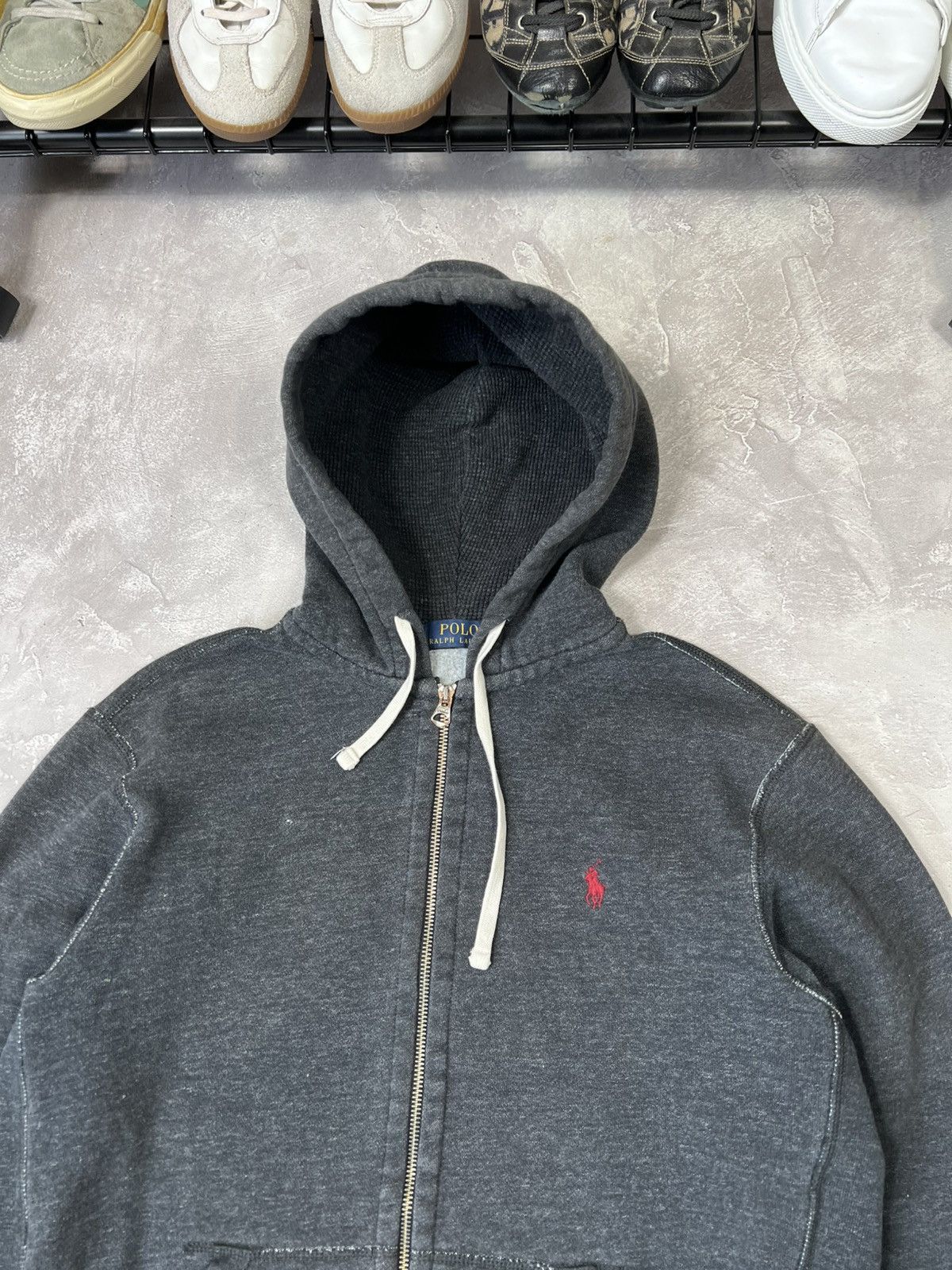 Vintage Vintage Polo Ralph Lauren Distressed Zip Hoodie Size US M / EU 48-50 / 2 - 5 Thumbnail