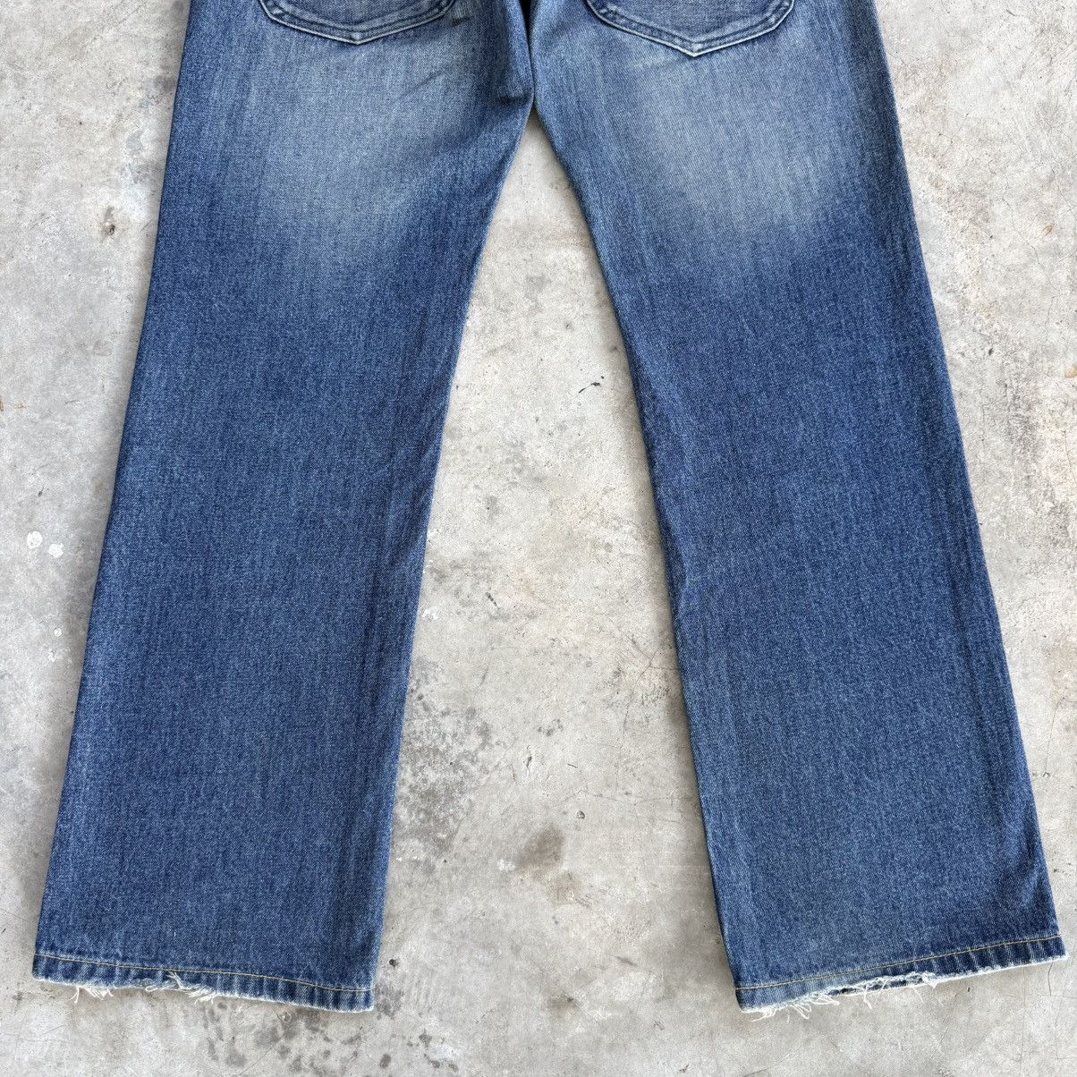 Japanese Brand W32x30 Vintage Snap Red Flare Faded Denim Jean Pants Size US 33 - 11 Thumbnail