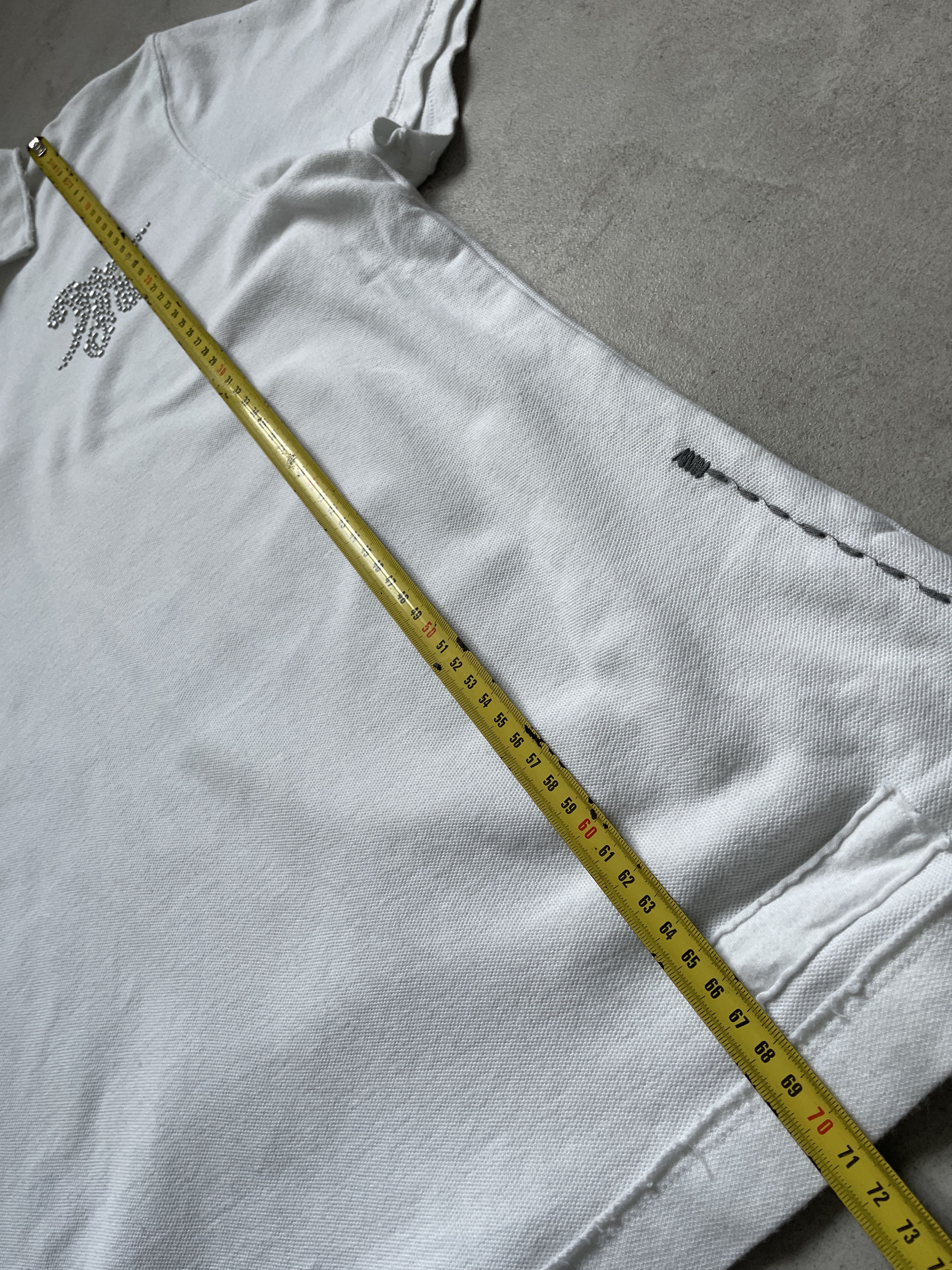 Mek Denim Y2K MEK DENIM TRUE RELIGION STYLE WHITE STITCHED POLO TEE Size US L / EU 52-54 / 3 - 10 Thumbnail