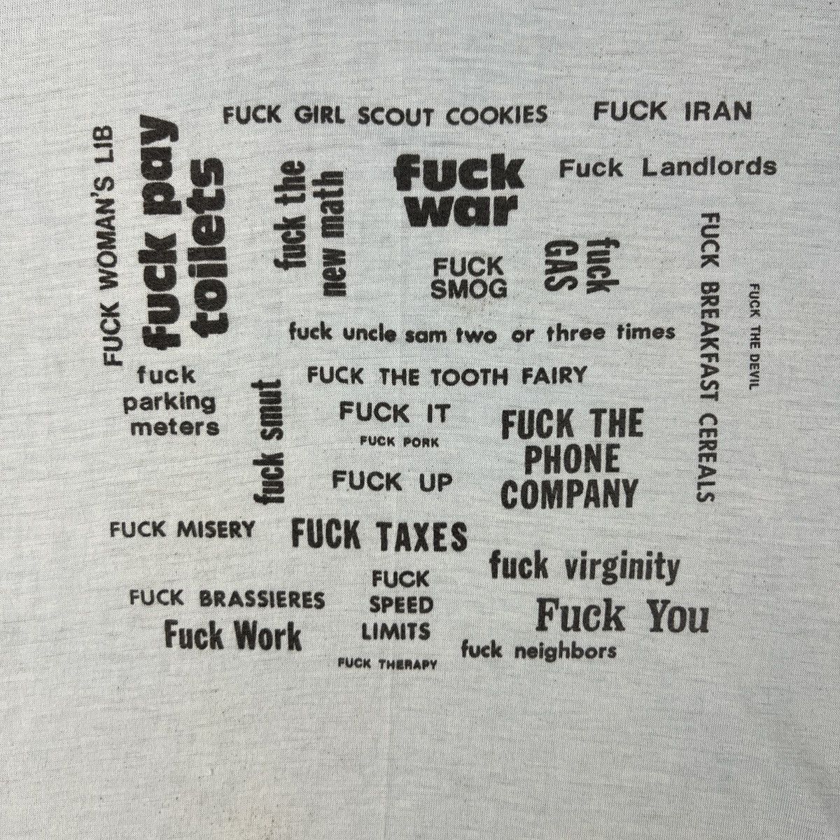 Vintage FUCK EVERYTHING Vintage 80s Spell Out Explicit Graphic Tee Size US S / EU 44-46 / 1 - 5 Thumbnail
