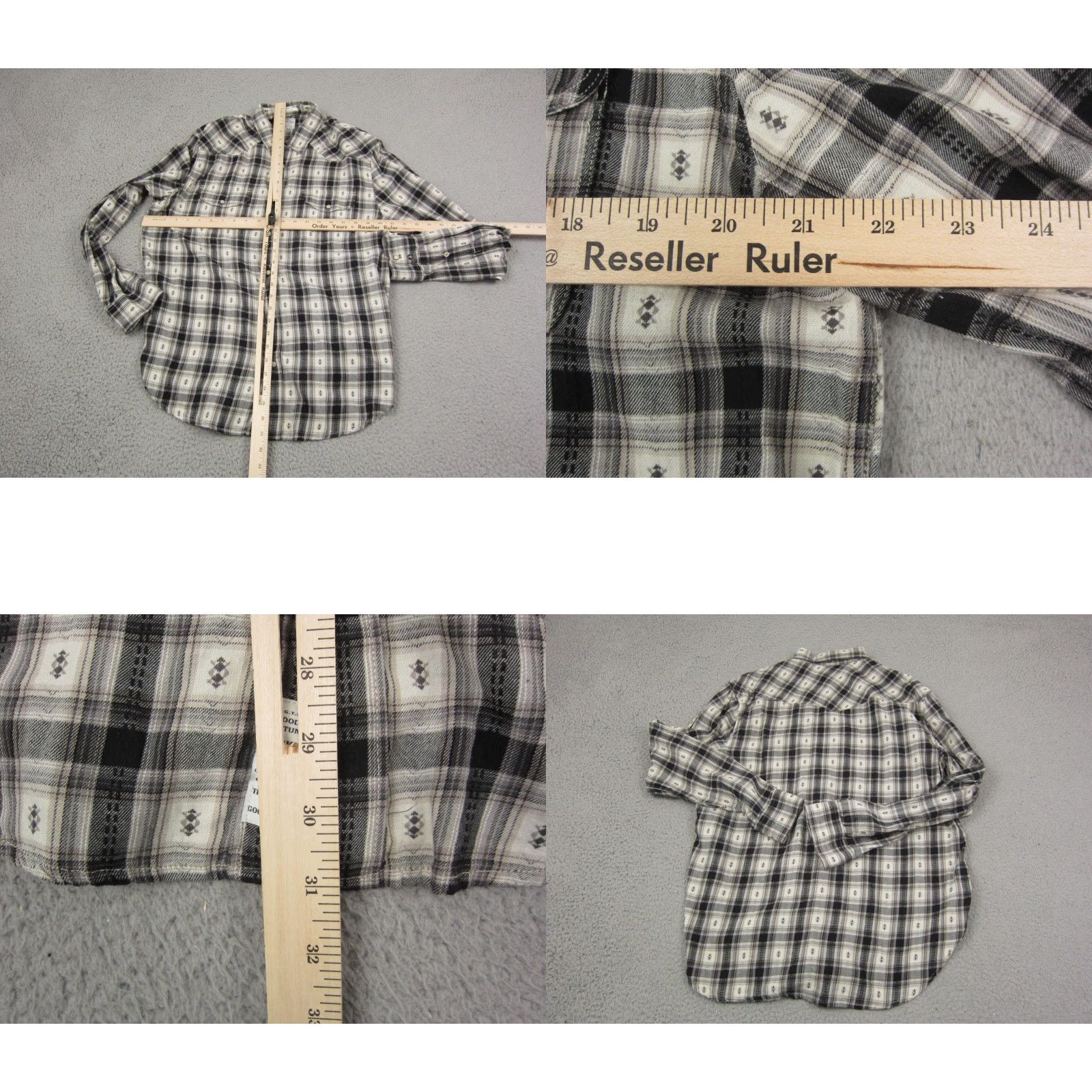 Lucky Brand Lucky Brand Shirt Mens Large Plaid Button-Up Collared Snap Pocket Classic Fit Black Size US L / EU 52-54 / 3 - 8 Thumbnail