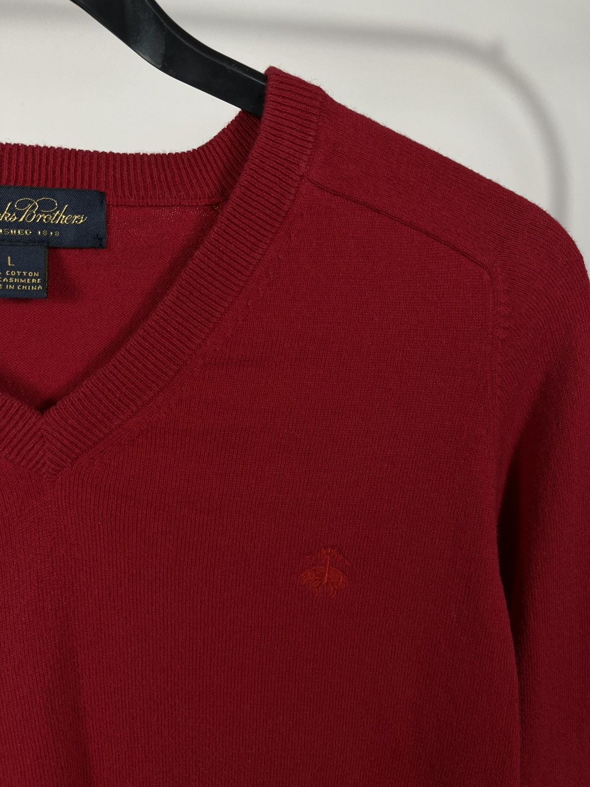 Brooks Brothers Brooks Brothers Red V Neck Cotton Cashmere Sweater Men’s L Size US L / EU 52-54 / 3 - 4 Thumbnail
