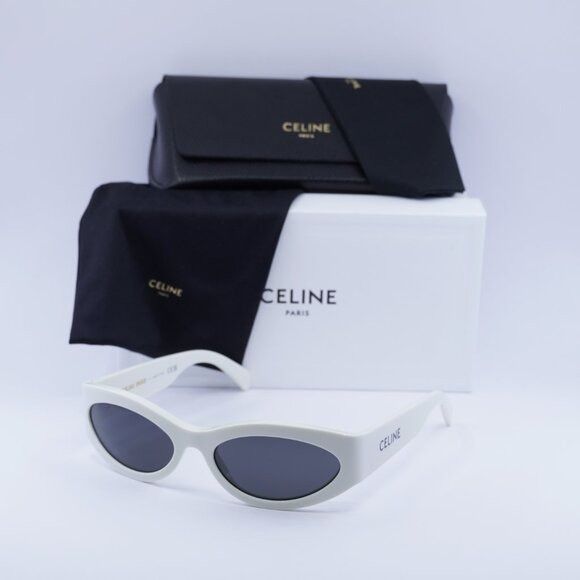 Celine Celine CL40288I 25A MONOCHROMS Sunglasses Ivory Cat Eye Size ONE SIZE - 10 Thumbnail