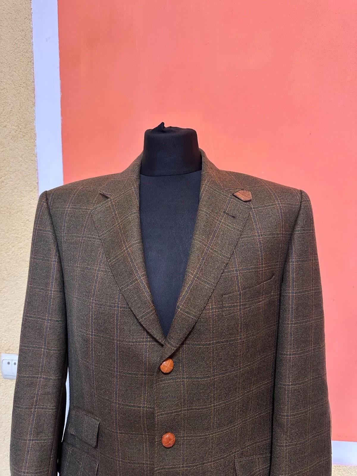 Burberry Burberry London Wool Tweed Plaid Sport Coat Blazer Jacket 52 Size 52R - 4 Thumbnail