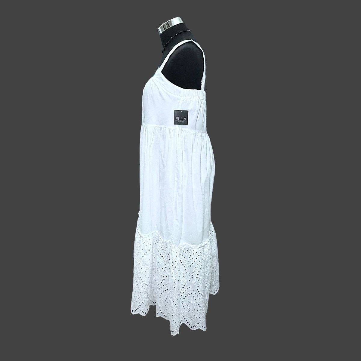 Other Ella by Rafaella Women’s White Tiered Midi Dress Sz Large Size L / US 10 / IT 46 - 9 Thumbnail