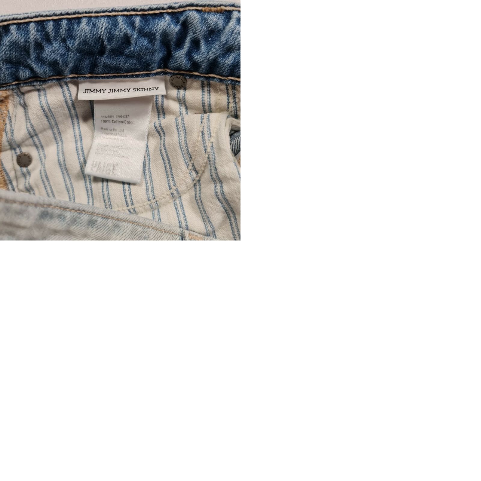 Paige Paige Womens Jeans W26 Skinny Low Rise Distressed Boyfriend Fit Denim Size 26" / US 2 / IT 38 - 9 Thumbnail
