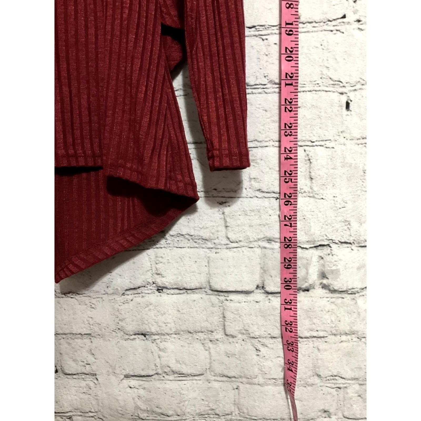 Vintage Bloomchic Jersey Top Burgundy Long Sleeve V-Neck Ribbed Size 12 Women Regular Size XL / US 12-14 / IT 48-50 - 4 Thumbnail