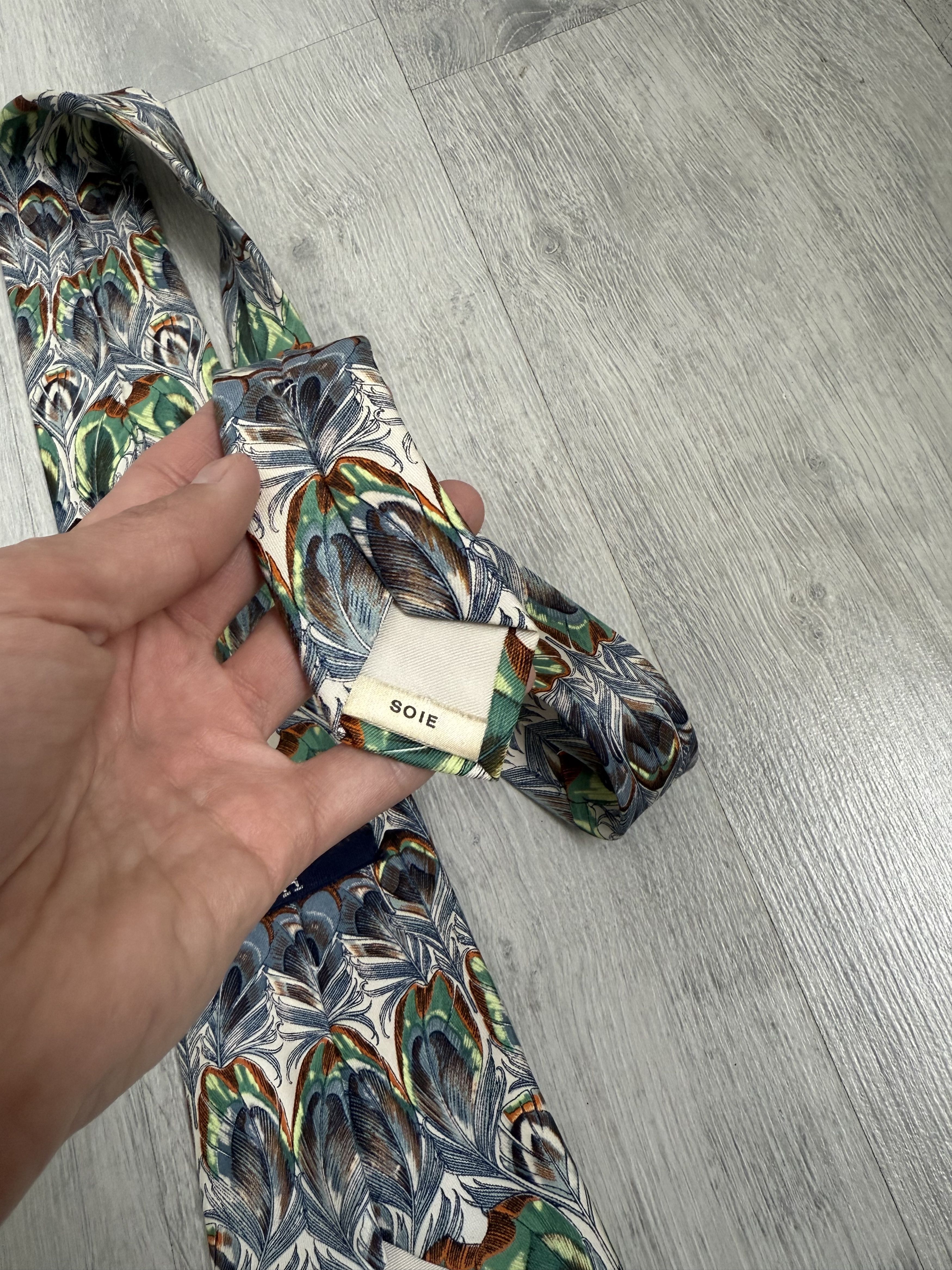 Hermes Vintage Hermes peacock feathers silk tie Size ONE SIZE - 5 Thumbnail