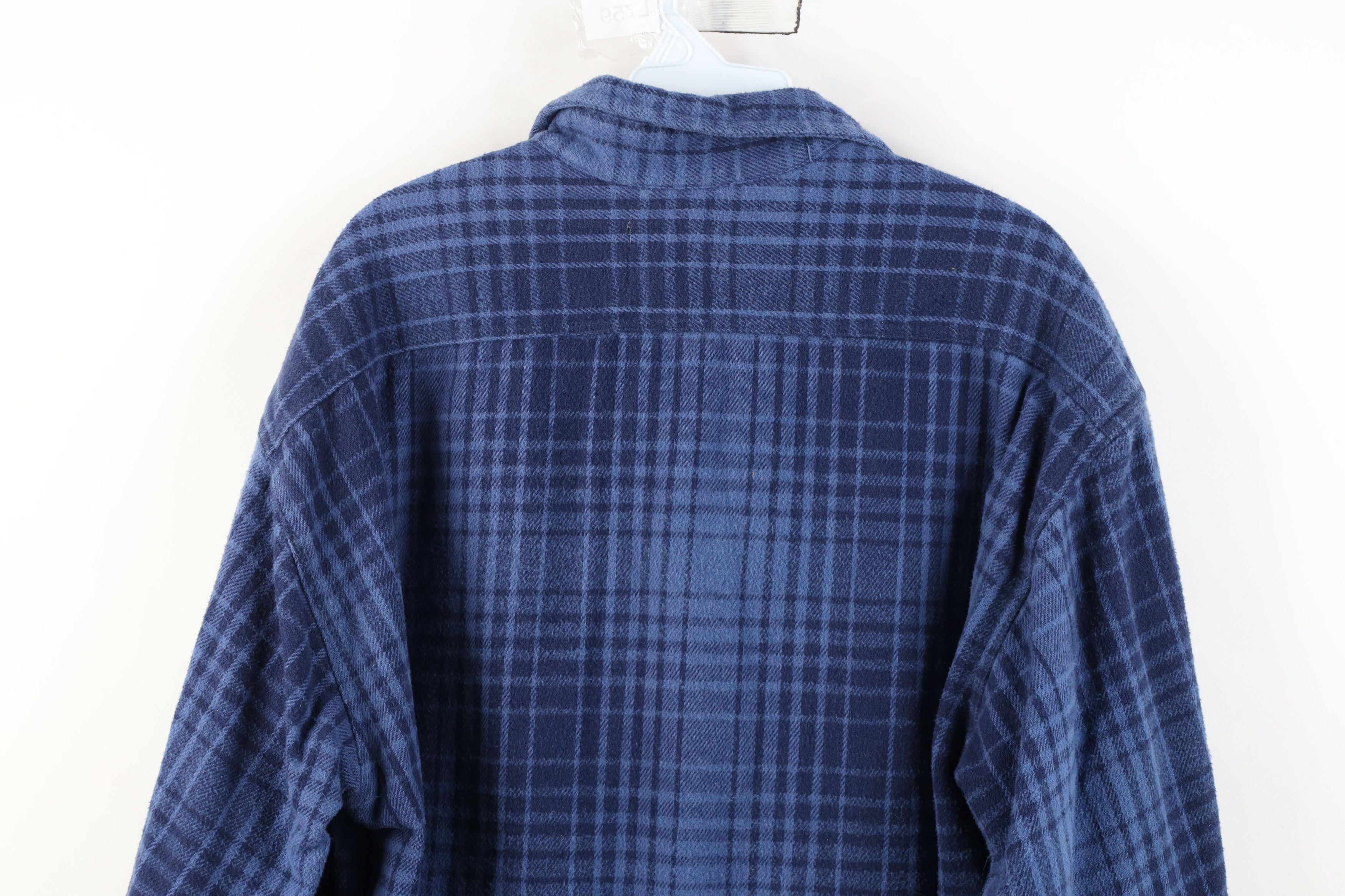 Vintage Vintage 90s Streetwear Heavyweight Button Shirt Blue Plaid Size US XL / EU 56 / 4 - 10 Thumbnail