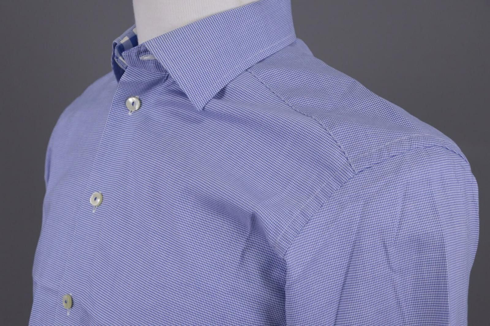 Eton Eton Contemporary Blue Check Extra Shirt 40 / 15.75 Size US M / EU 48-50 / 2 - 8 Thumbnail