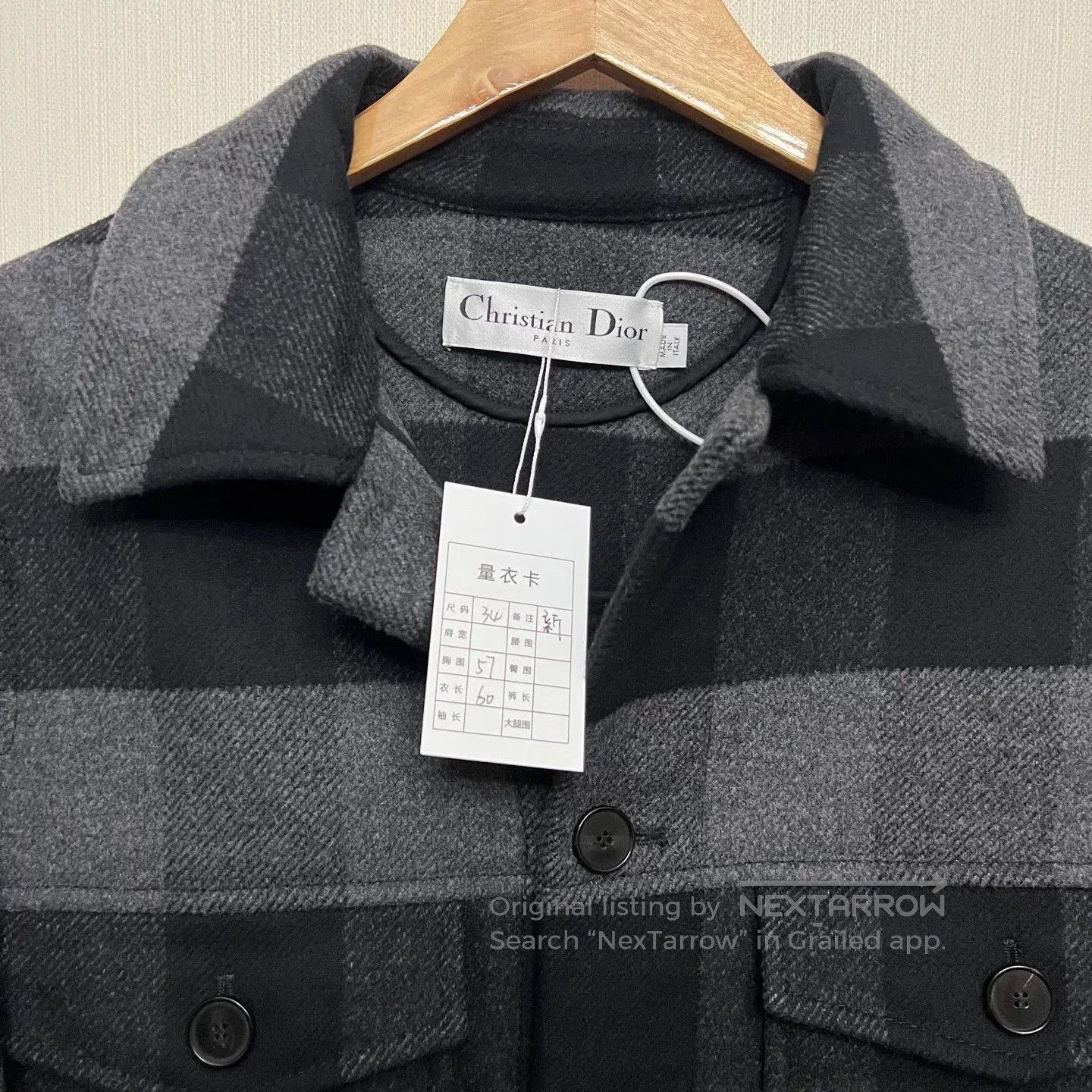 Dior Dior Wool Black Gray Plaid Coat. Size US M / EU 48-50 / 2 - 5 Thumbnail