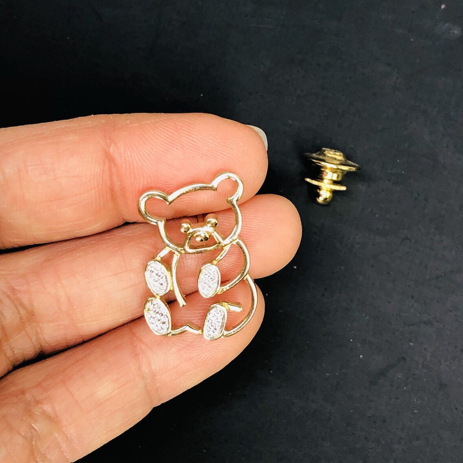 Other Vtg Avon Teddy Bear Brooch Gold & Silver Tone 1” Animal 80s Size ONE SIZE - 5 Thumbnail