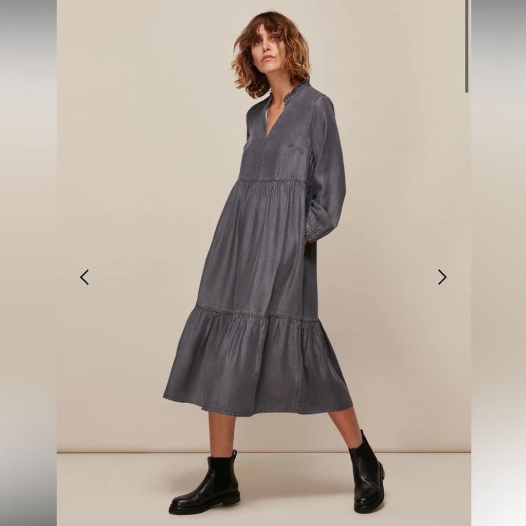 Whistles Whistles Denim Trapeze Midi Dress Size XS / US 0-2 / IT 36-38 - 1 Thumbnail