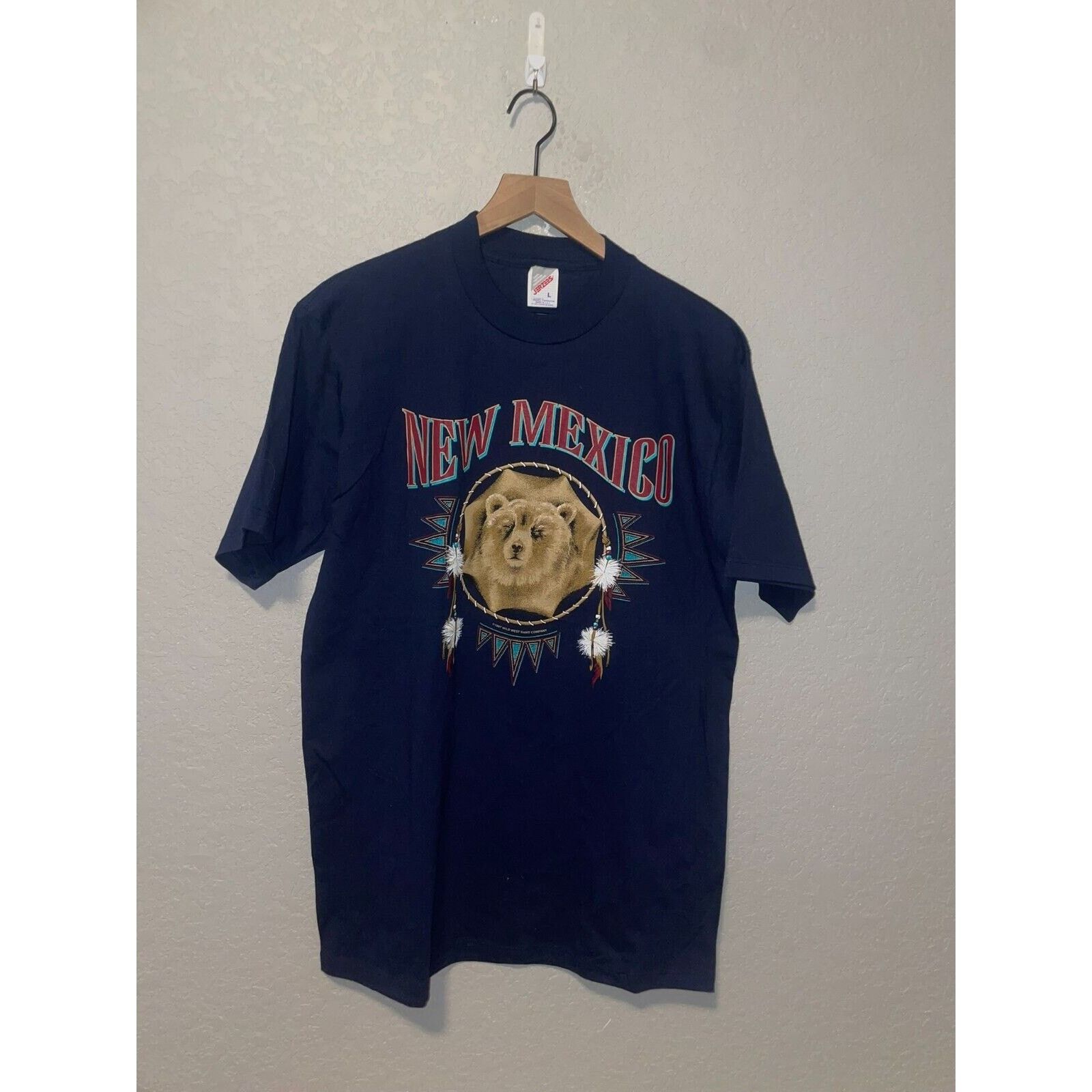 Jerzees Vintage New Mexico Shirt Native Animal Bear VTG 90s Large Size US L / EU 52-54 / 3 - 1 Thumbnail