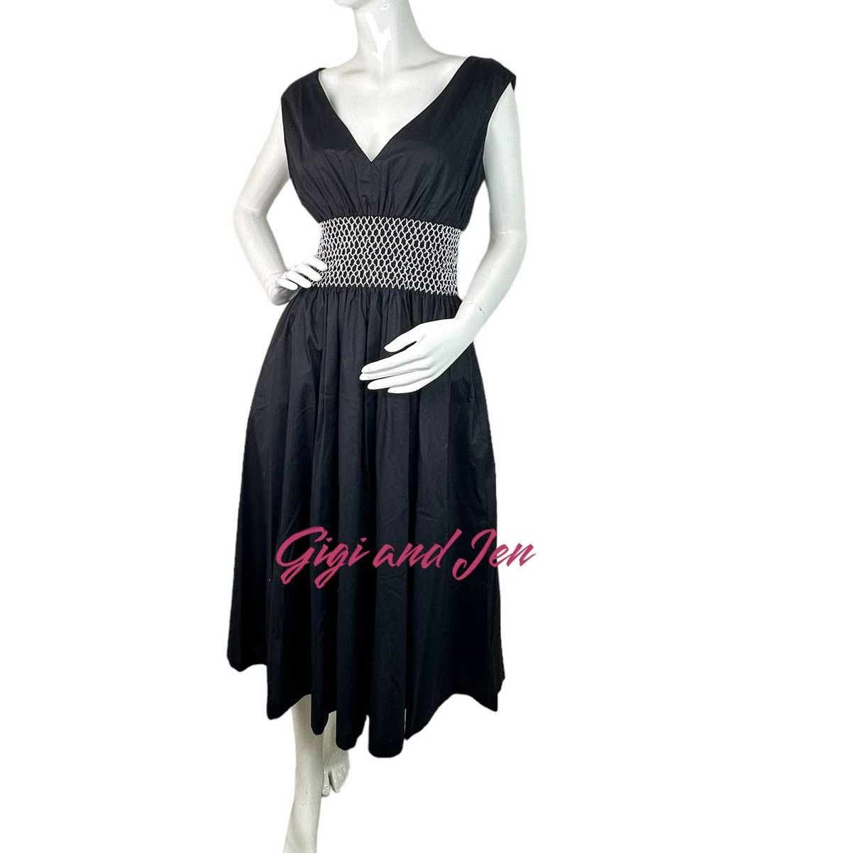 Kate Spade Kate Spade Poplin V-neck Dress Medium in Black Size M / US 6-8 / IT 42-44 - 1 Thumbnail