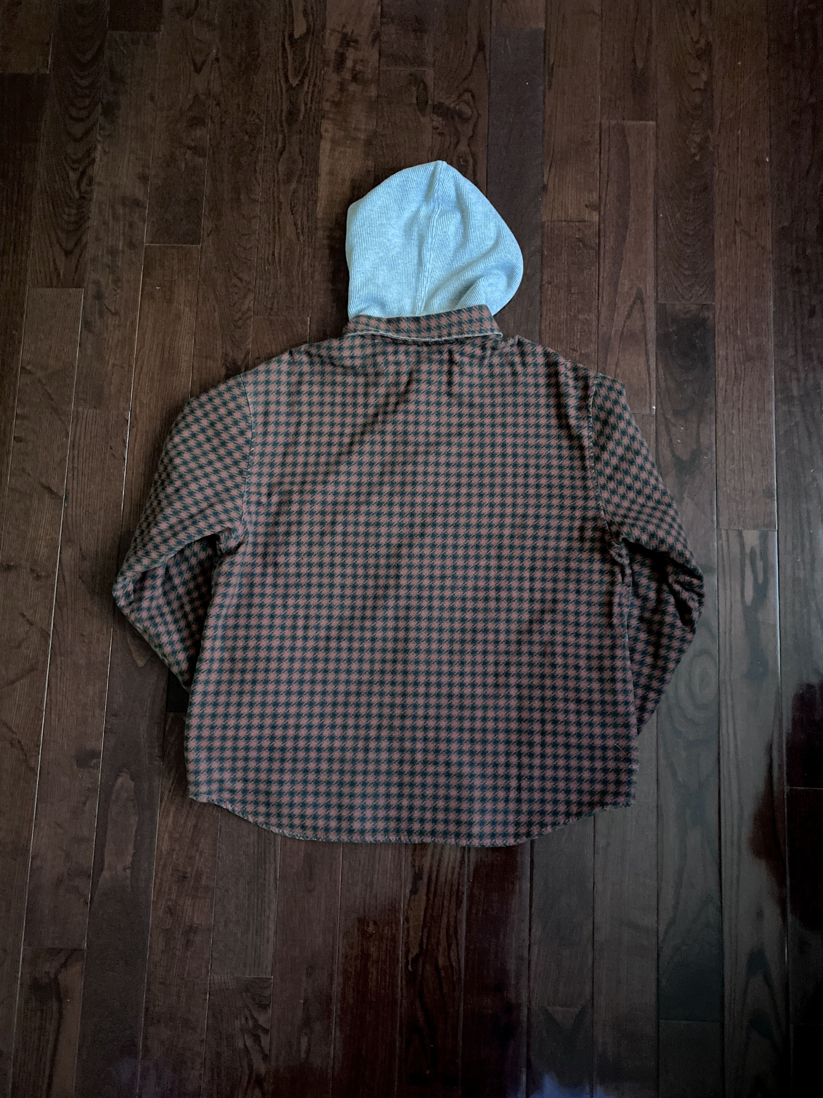 Supreme Houndstooth Flannel Hooded Shirt FW22 Size US S / EU 44-46 / 1 - 2 Thumbnail