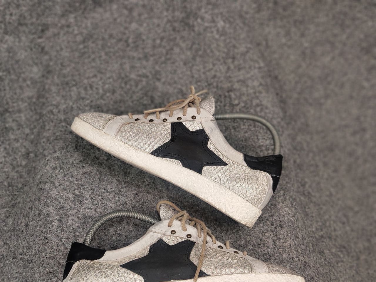 A.S.98 A.S.98 Airstep Design Silver Leather Low Top Lace Sneakers Size US 9 / IT 39 - 6 Thumbnail