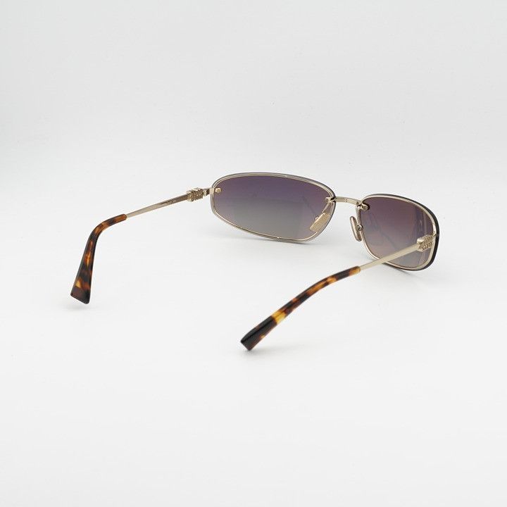 Miu Miu Miu Miu MUA50S ZVN30C Sunglasses Gold Rectangle Frame Size ONE SIZE - 4 Thumbnail