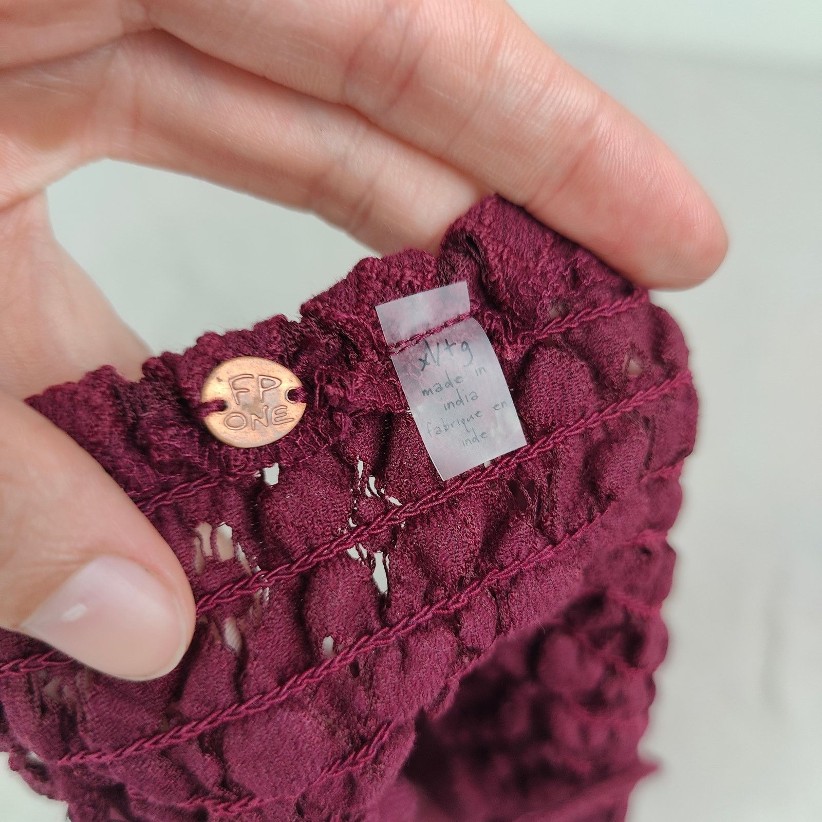Free People Free People One Adella Bra Womens XL Burgundy Lace Crop Top Size ONE SIZE - 4 Thumbnail