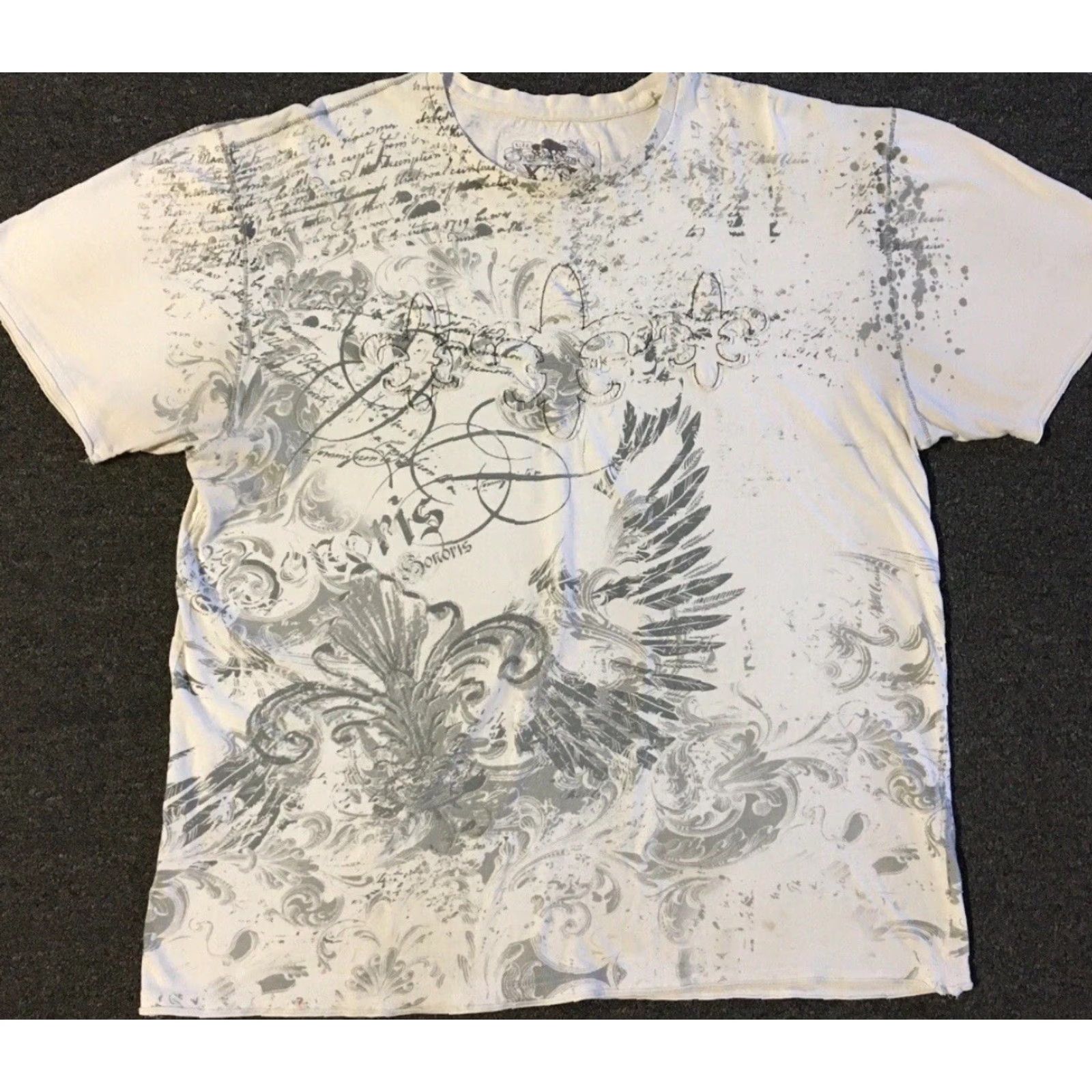JNCO VINTAGE Cross Faded All Over Print Shirt XL Men T-Shirt White 80s 90s Biker Goth Punk Harley USA Rock 90s Grunge Tapout Jamco / Jnco style Size US XL / EU 56 / 4 - 2 Thumbnail