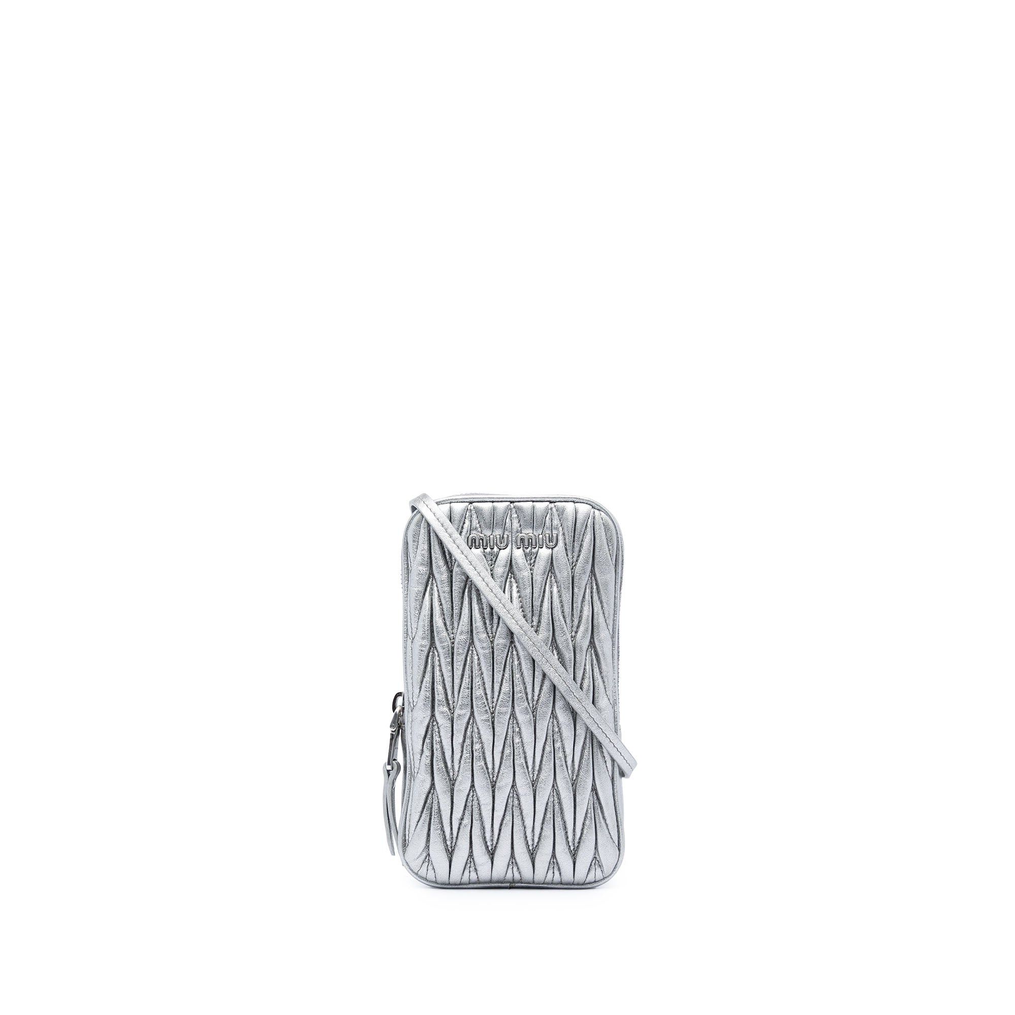 Miu Miu Matelasse Metallic Nappa Phone Holder Crossbody Size ONE SIZE - 1 Thumbnail