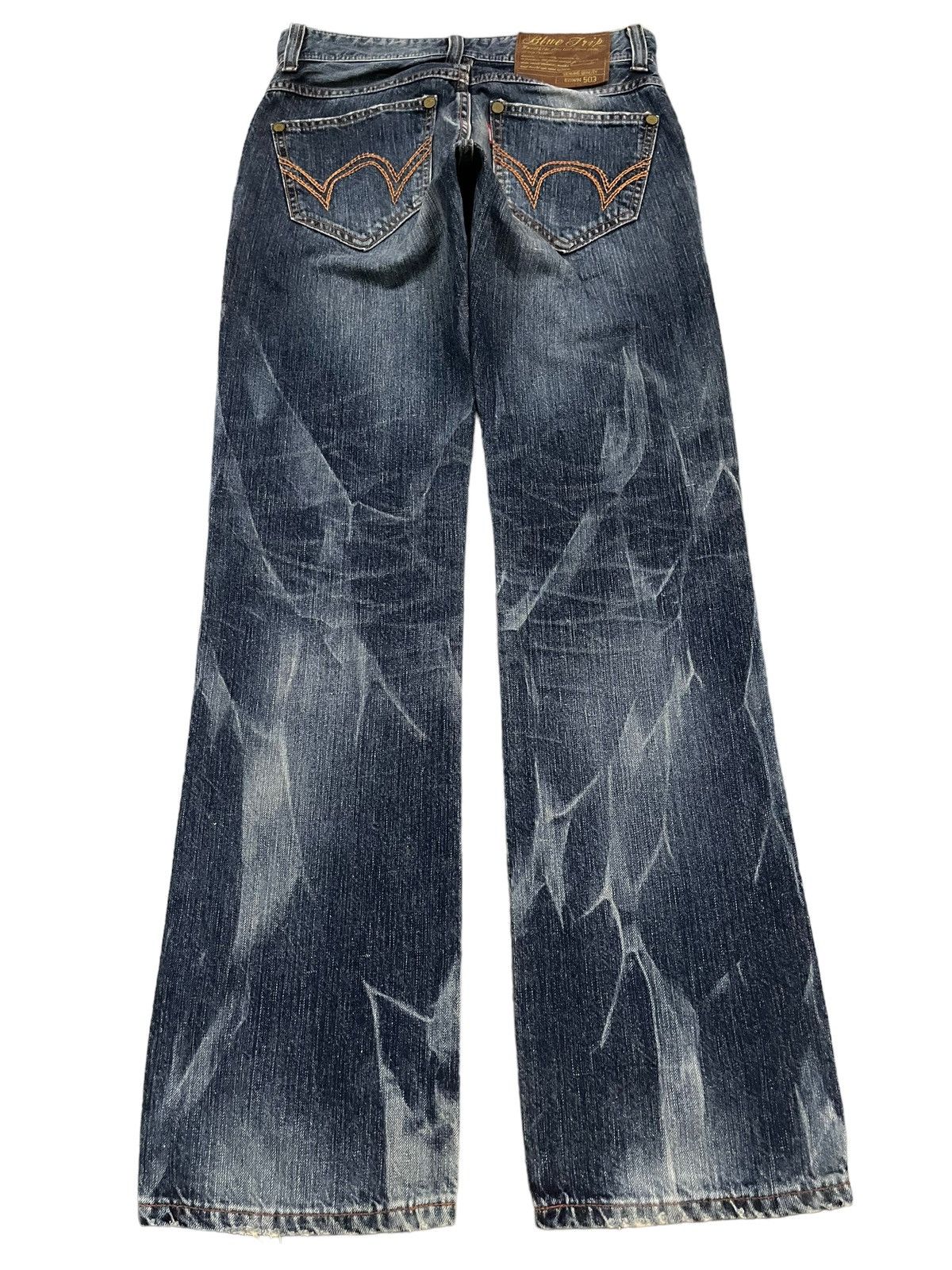 Edwin Vintage Edwin 503 Blue Wash Style Distressed Loose Jeans Size US 30 / EU 46 - 2 Thumbnail