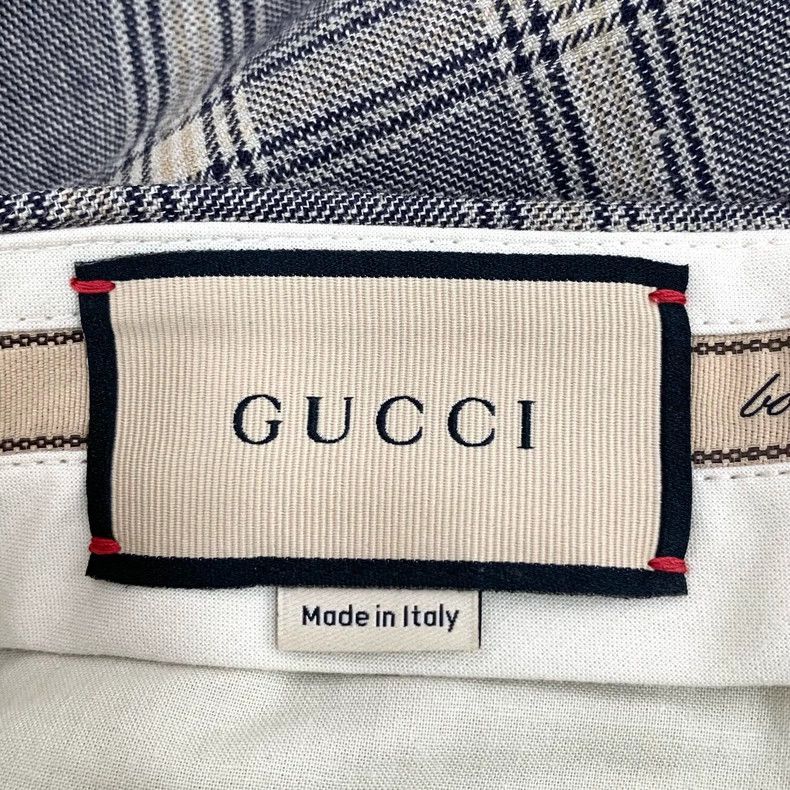 Gucci Gucci SizeS Color-blocked plaid logo jacquan lace linen cas Size US 29 - 5 Thumbnail