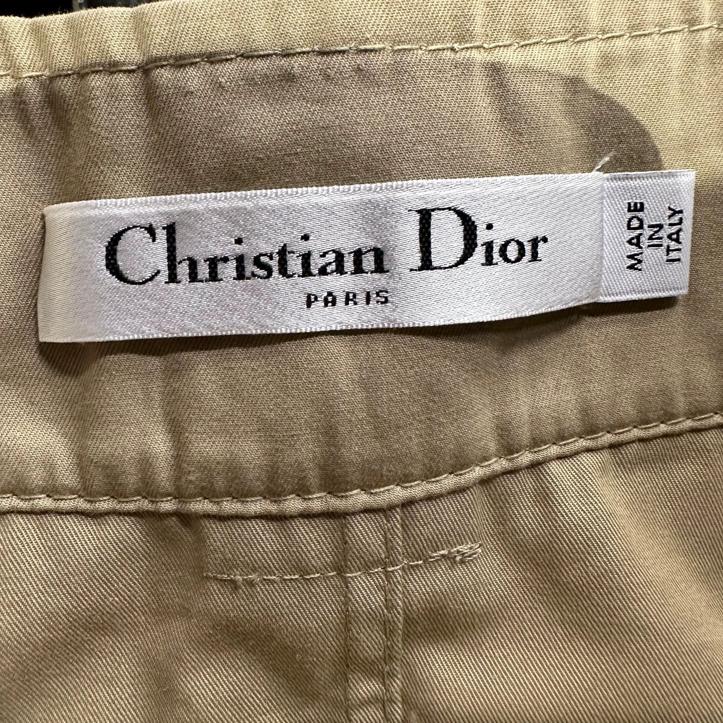 Christian Dior Monsieur Christian Dior may418 khaki A-line cotton skirt 36 Size 26" / US 2 / IT 38 - 3 Thumbnail