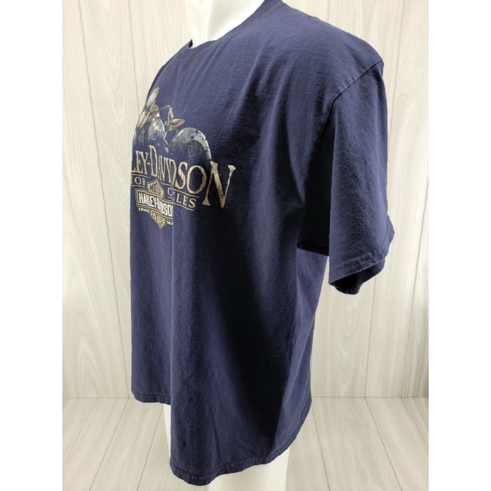 Harley Davidson Harley-Davidson T Shirt Harley-Davidson House Of Thunder Mens XL Crew Neck Short Sleeve Blue 90s Motorcycle Biker Graphic Print Size US XL / EU 56 / 4 - 3 Thumbnail