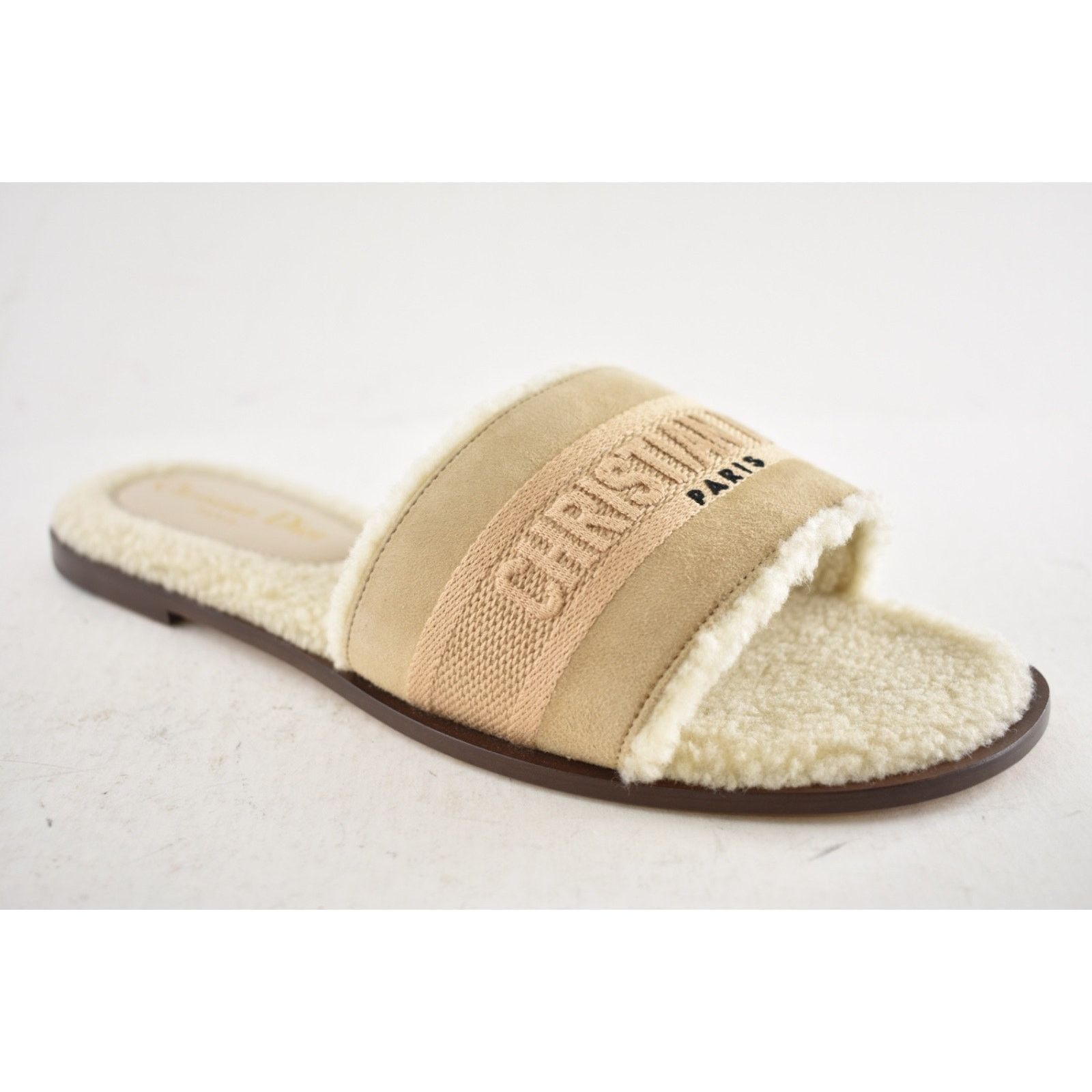 Dior Christian Dior Dway Beige Suede Embroidered Logo Shearling Size US 10 / IT 40 - 3 Thumbnail