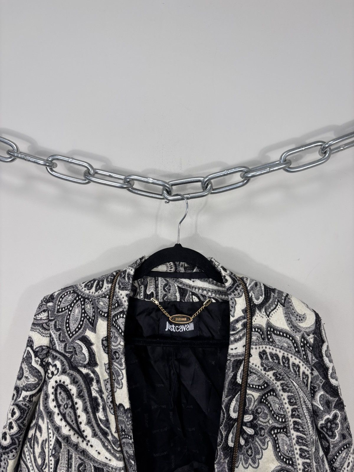 Just Cavalli Just Cavalli Women’s Baroque Print Wool Blend Jacket Size L / US 10 / IT 46 - 5 Thumbnail