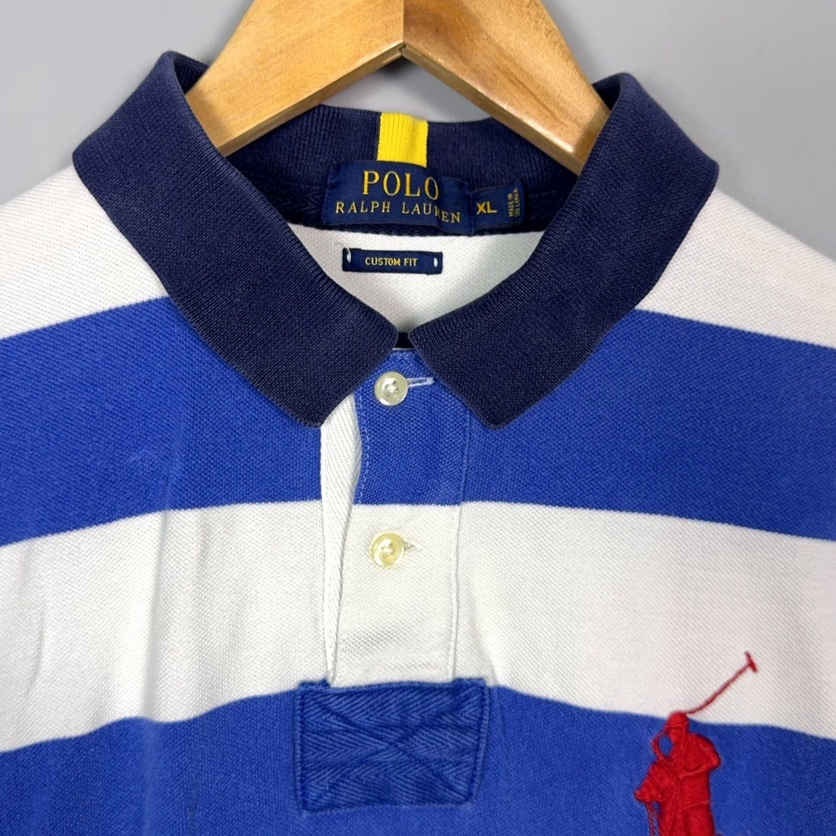 Polo Ralph Lauren Polo Ralph Lauren Big Pony USA Polo Shirt Mens Size XL Striped Flag Blue Size US XL / EU 56 / 4 - 5 Thumbnail