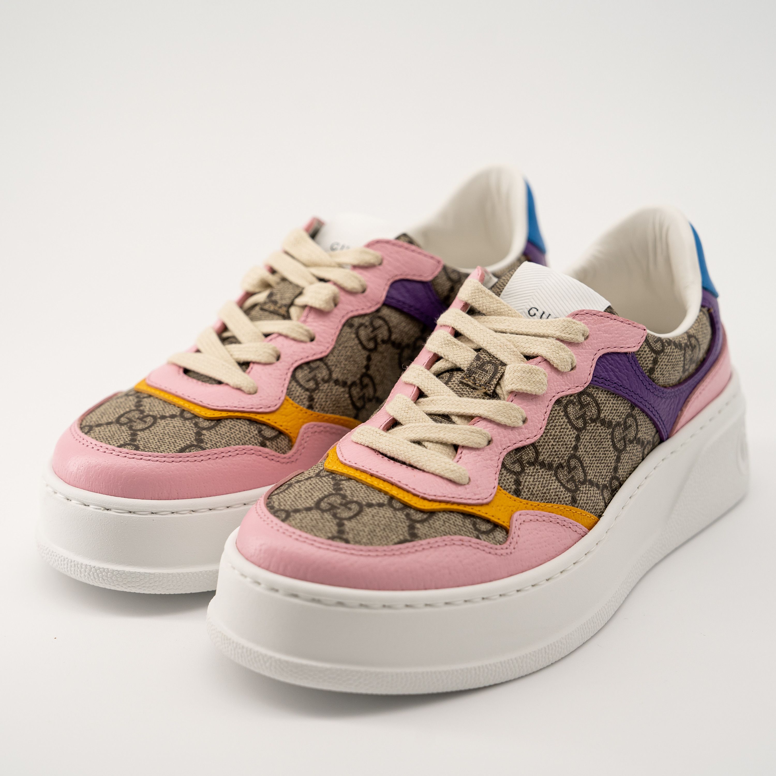 Gucci 40.5G Gucci Chunky B Pink Beige GG Sneakers Blue Purple Size US 10.5 / IT 40.5 - 1 Thumbnail