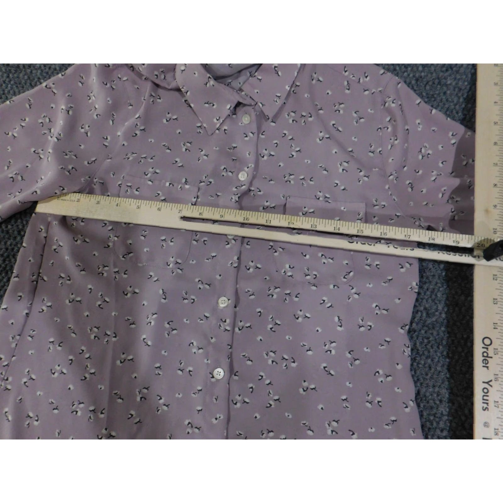 Loft LOFT Blouse Womens XS purple Floral Long Sleeve button up lightweight top Size XS / US 0-2 / IT 36-38 - 7 Thumbnail