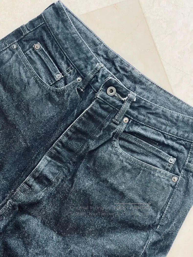 Rick Owens Drkshdw Rick Owens DRKSHDW Men's Waxed Black Denim. Size US 31 - 8 Thumbnail