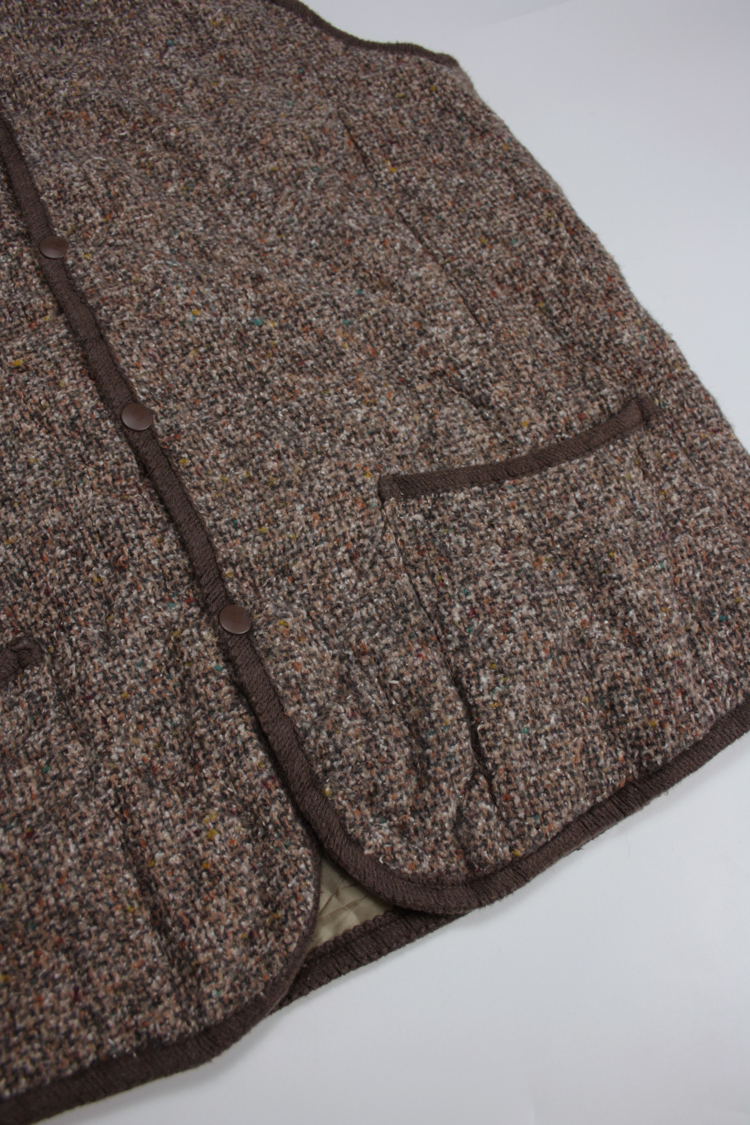Global Work × Japanese Brand Shuca Global Work Woven Wool Blend Hooded Padded Vest Size L / US 10 / IT 46 - 5 Thumbnail
