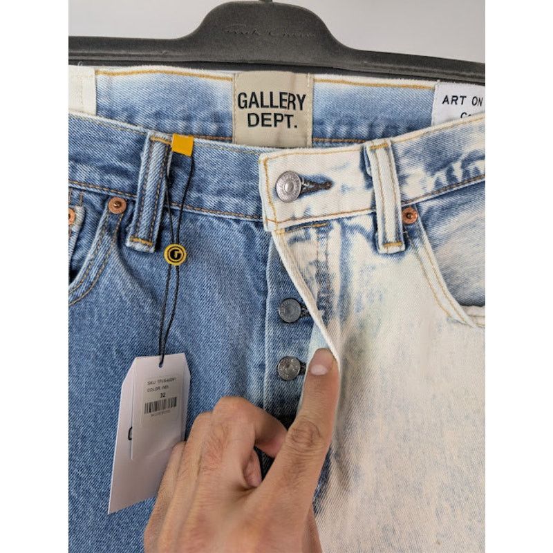 Gallery Dept. o1rshd1 Paneled Denim Shorts in Indigo Blue / Off White Size US 32 / EU 48 - 7 Thumbnail