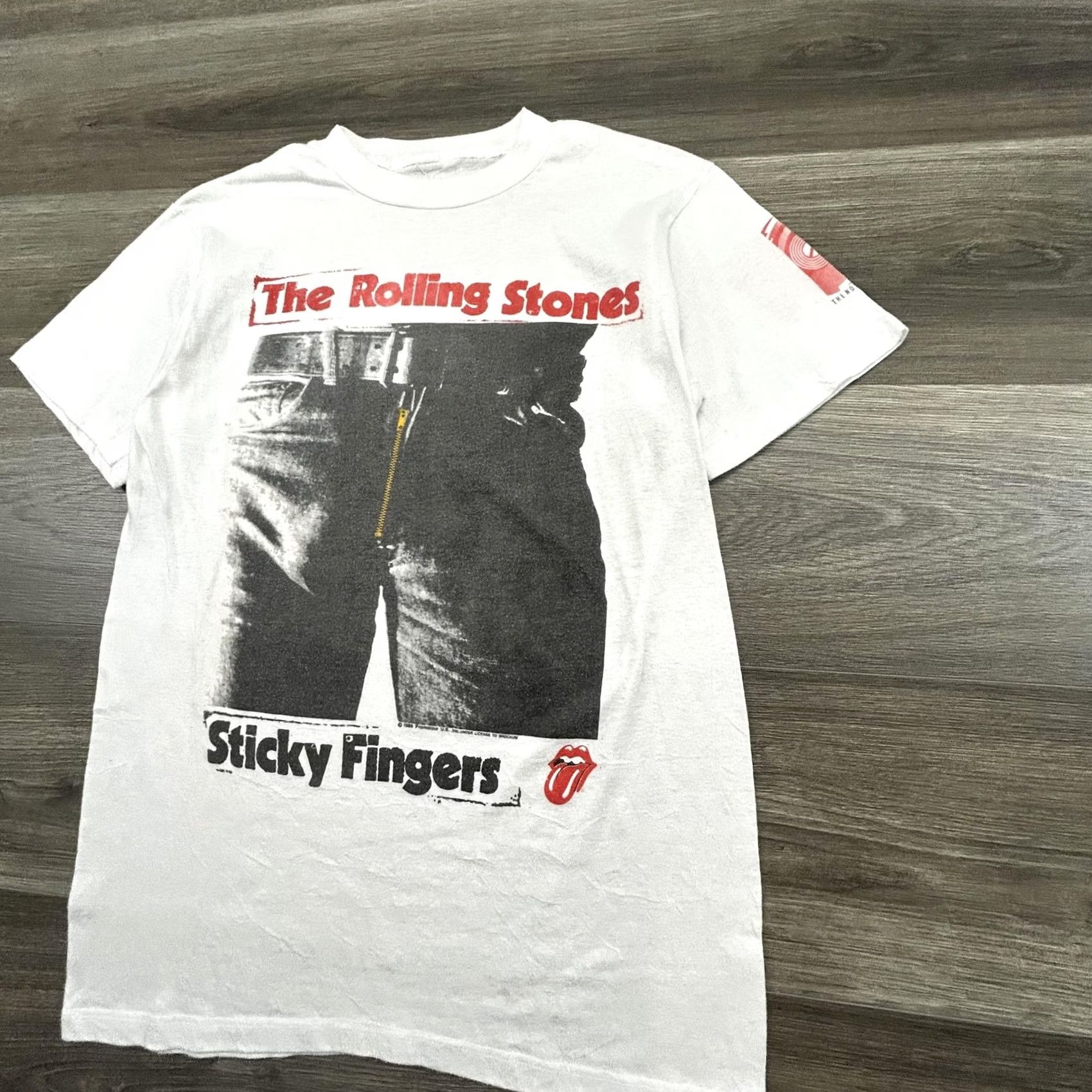 Vintage VINTAGE The Rolling Stones Shirt Mens Small White 1989 Tour Sticky Fingers Rock Concert 80s USA T-Shirt Size US S / EU 44-46 / 1 - 4 Thumbnail