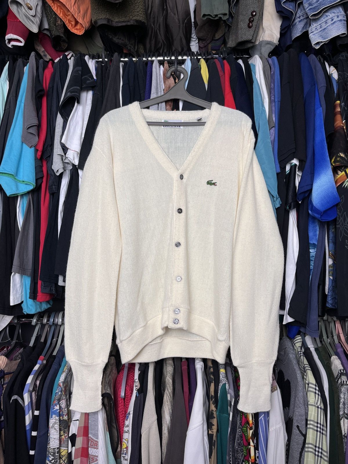 Lacoste 1970s IZOD LACOSTE VERY RARE VINTAGE KNITTED CARDIGAN - 1319 Size US L / EU 52-54 / 3 - 1 Thumbnail