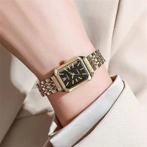 Jewelry 2000s vintage dope rectangle stainless steel quartz watch Size ONE SIZE - 4 Thumbnail