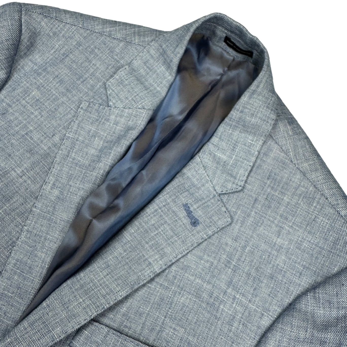 Vintage Nova Fides Blazer Jacket Men 40R Blue Linen Blend 2-Button Notch Lapel Regular Fit Vintage: No Size 40R - 2 Thumbnail
