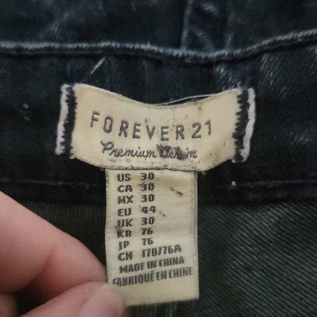 Forever 21 Forever 21 Women's Size 30 Black Blue Denim Button Down High Size 30" / US 8 / IT 44 - 4 Thumbnail